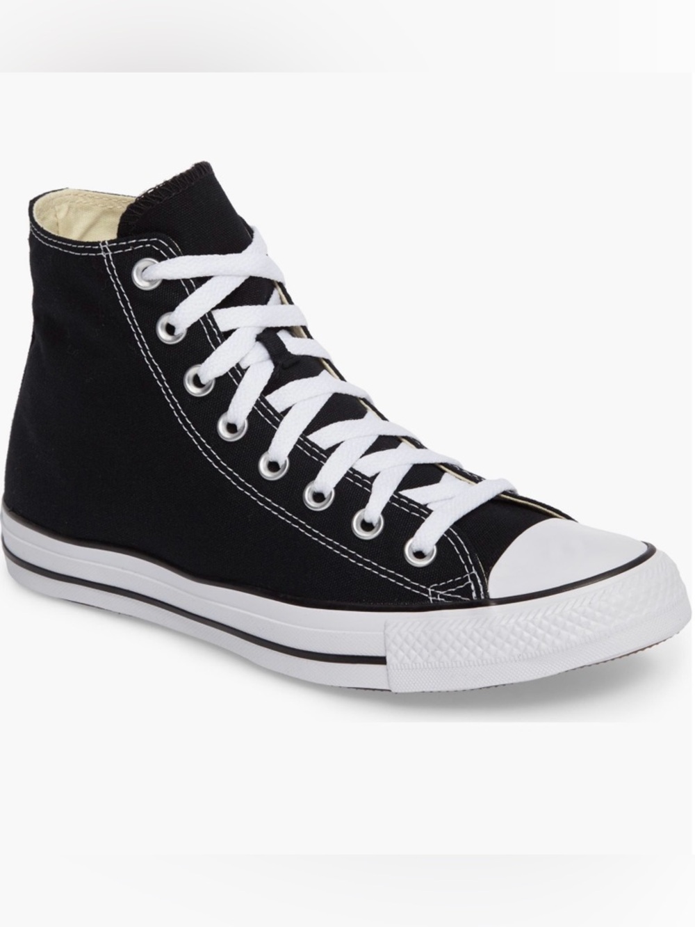 Black High-Top Canvas Sneakers - Classic Style